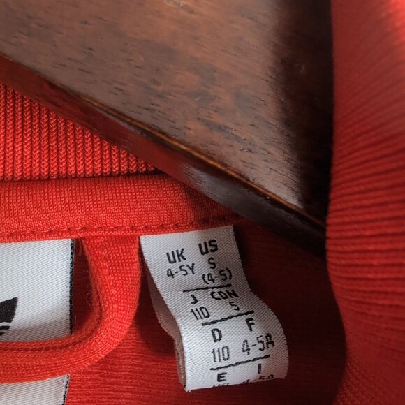 Adidas Kid's Full Zip Red/White Track Sports Jacket, Small (4-5) - Picture 5 of 8